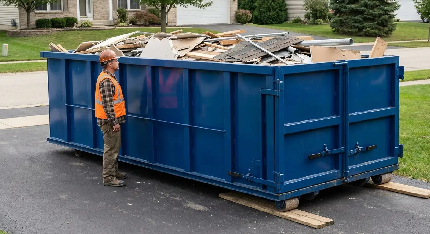Dumpster loaded correctly to avoid overage fees in Orlando, FL