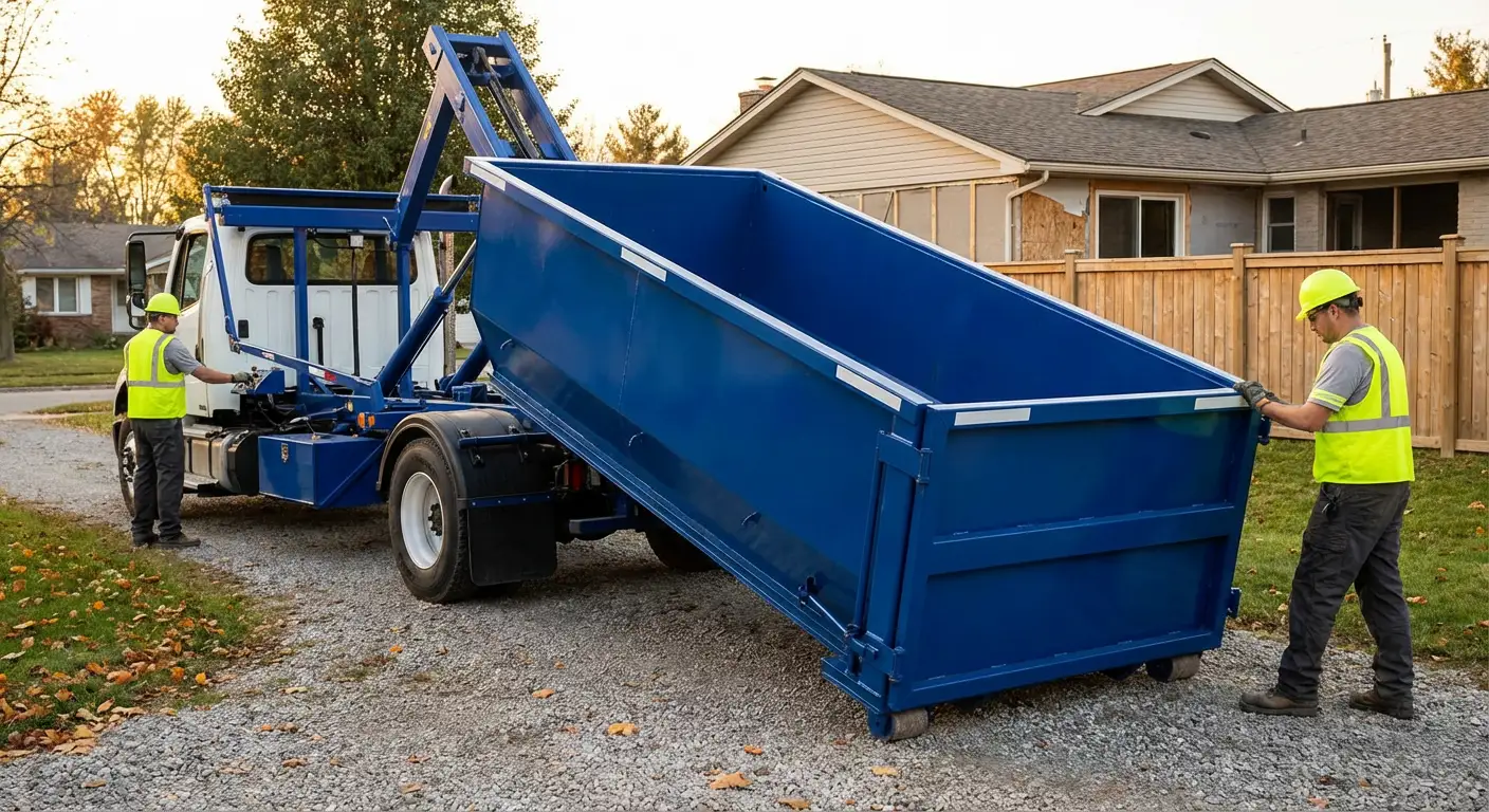 Roll-off dumpster rental delivery truck in Orlando, FL