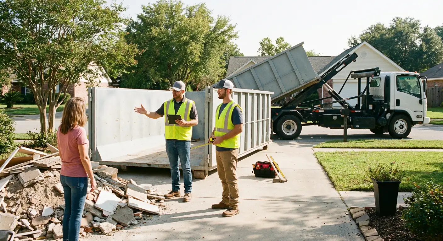 Central Florida Roll-Off dumpster delivery truck in Orlando, FL