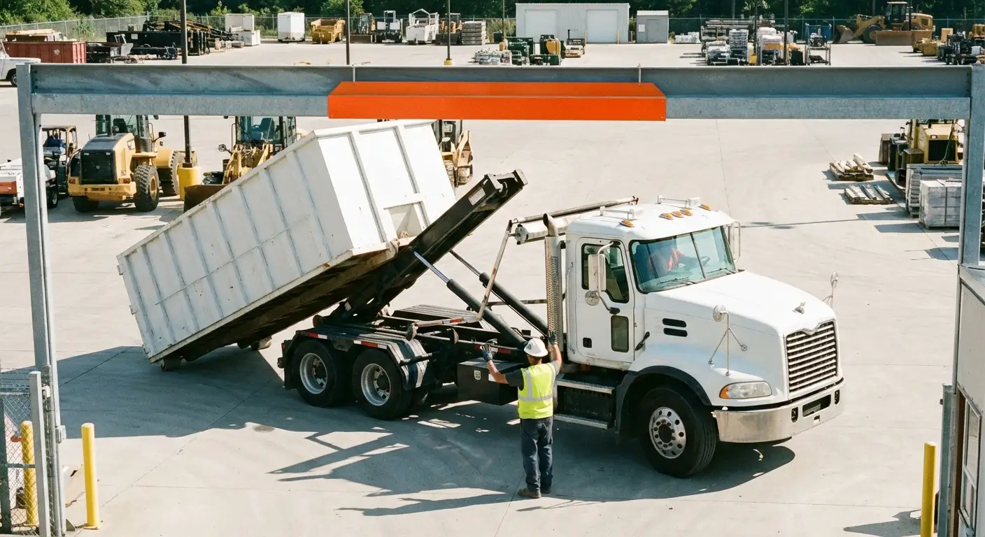 Commercial dumpster delivery truck specifications and clearance requirements in Orlando, FL