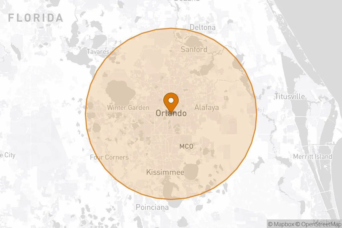 service area service area map in Orlando, FL